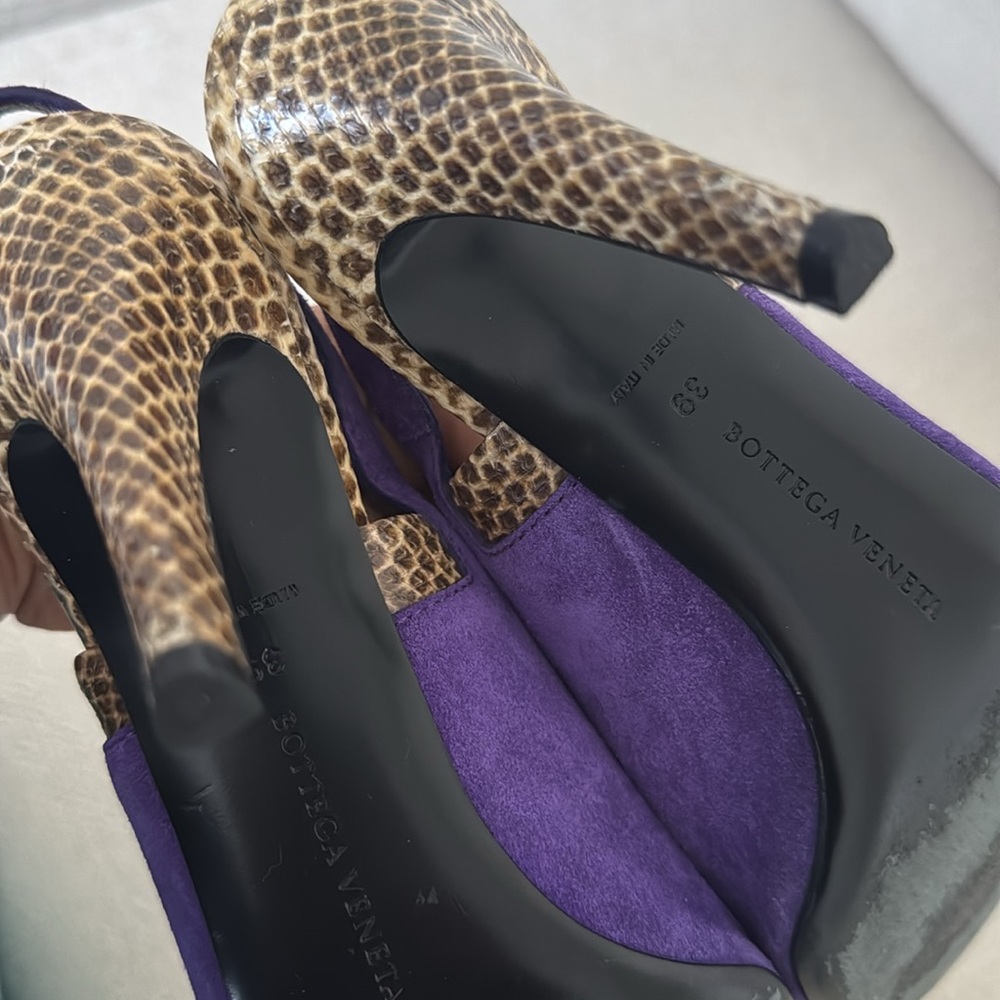 Bottega Veneta Purple and Brown Heels with Suede Finish - Picture 6 of 12